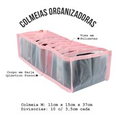 Colmeia Organizadora de Gaveta M 10 Divisões - Rosa