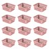 Kit com 12 Cestos Organizadores Multiuso Pequeno Rosa