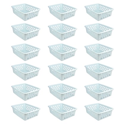Kit com 24 Cestos Organizadores Multiuso Pequeno Branco
