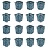 Kit com 24 Cestos Organizadores Multiuso Quadrado Alto Azul