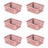 Kit com 6 Cestos Organizadores Multiuso Pequeno Rosa