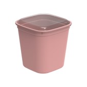 Pote de Plástico Quadrado Alto Amore Rosa 3,5 litros