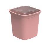 Produto Pote de Plástico Quadrado Alto Amore Rosa 6,6 litros